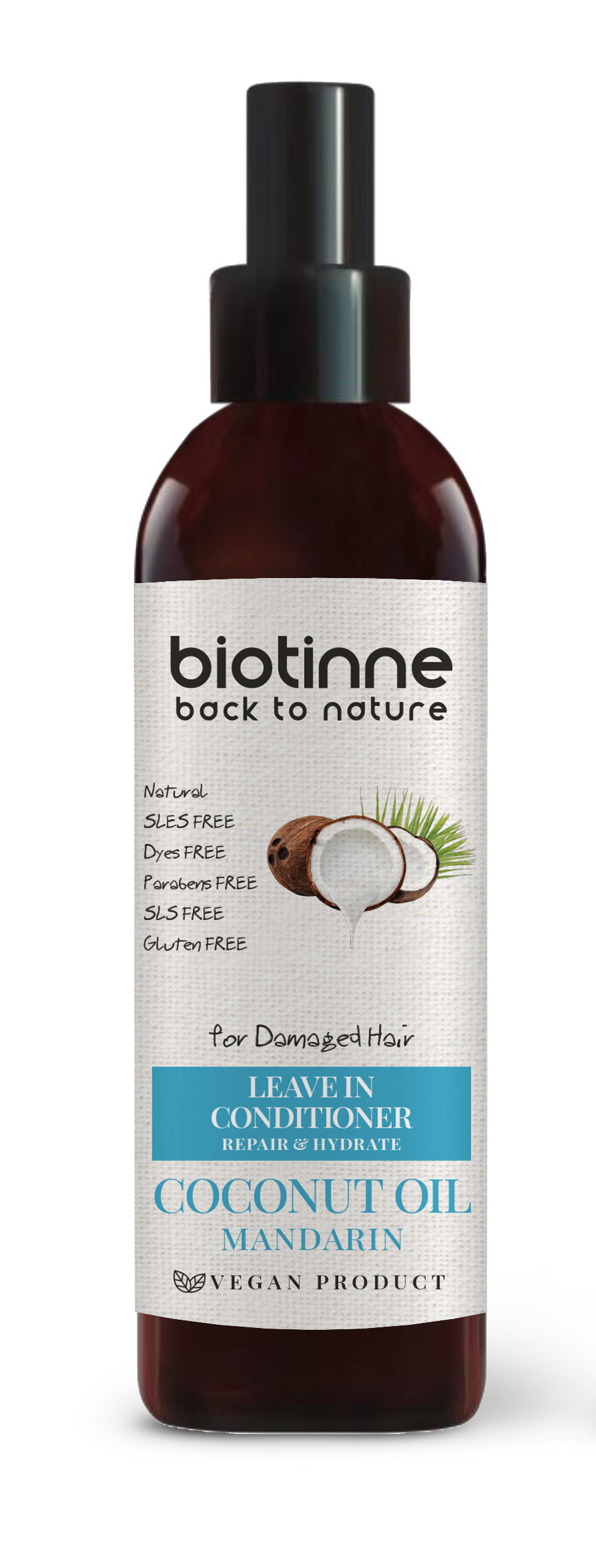 Coconut Oil & Mandarin - Leave in conditioner for damaged hair - 150 ml