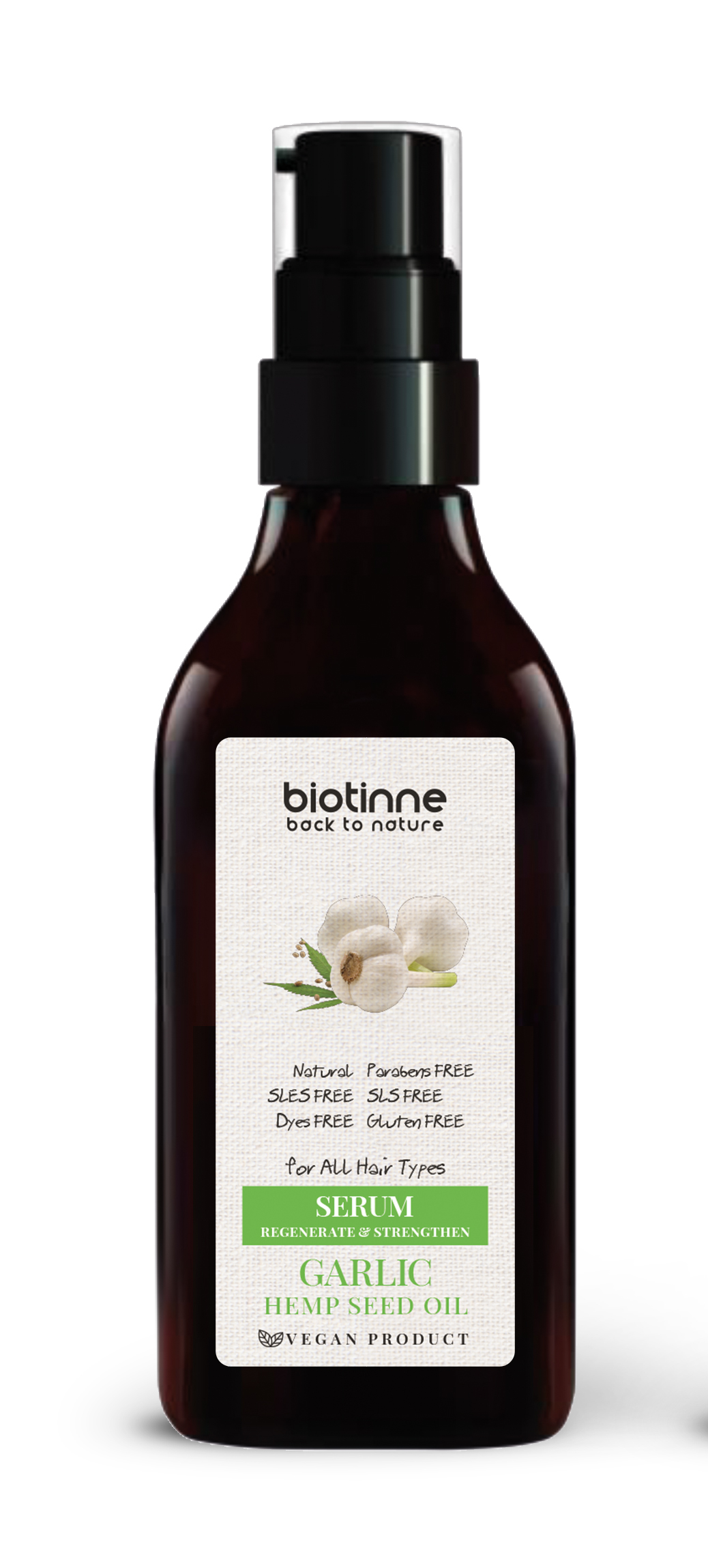 Garlic & Hemp seed oil - Serum for all hair types - 60 ml