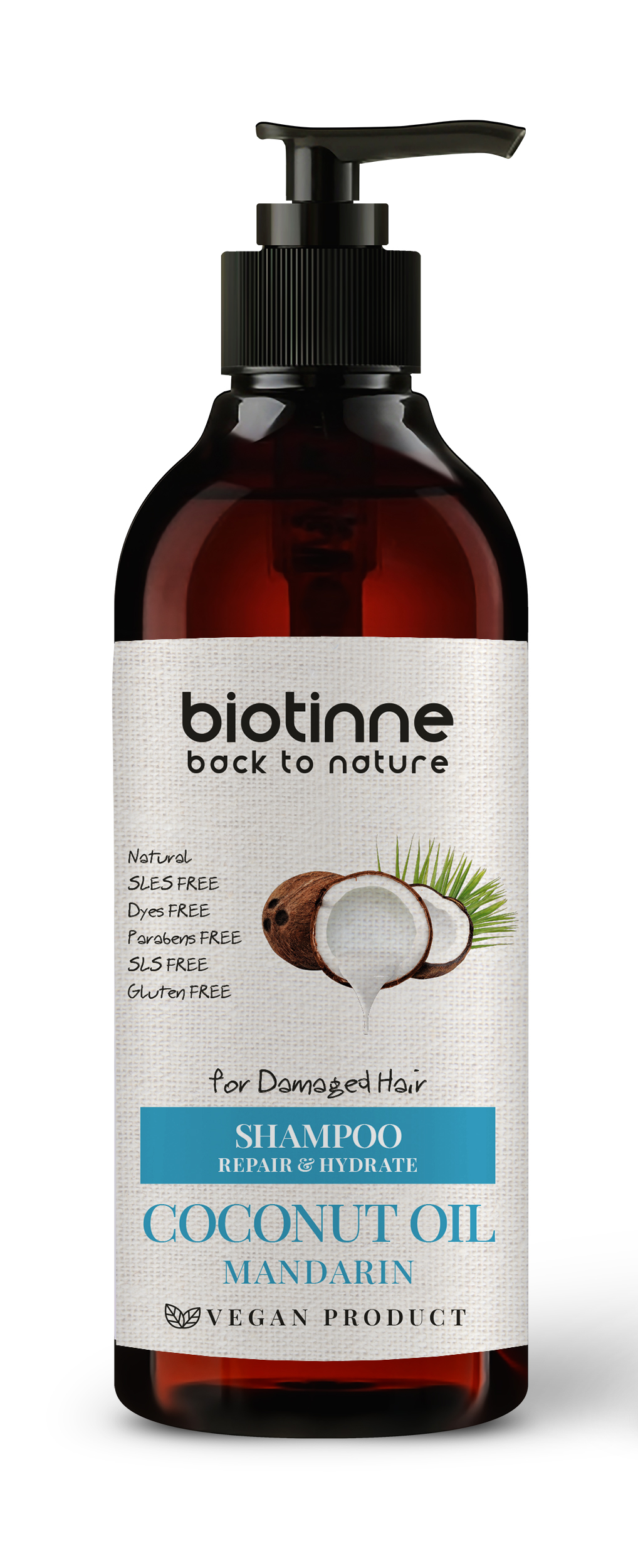 Coconut Oil & Mandarin - Shampoo for damaged hair - 400 ml